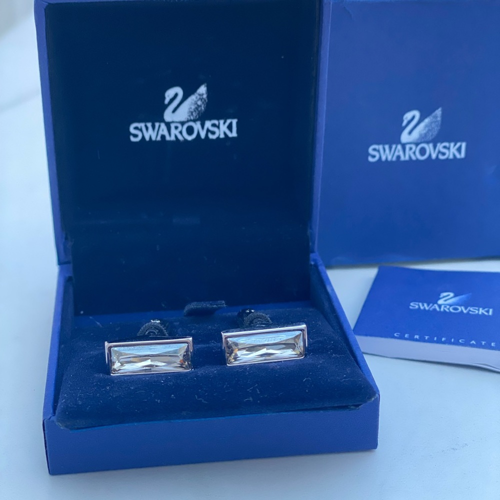 Swarovski Silver Cuff Links